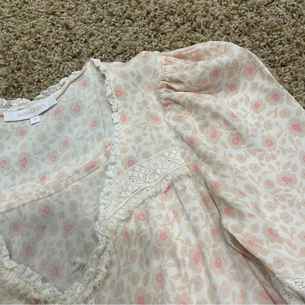 Olivaceous Puff Sleeve Dress - Picture 5 of 7